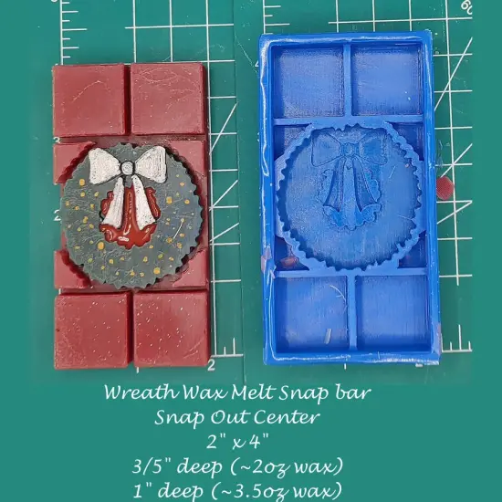 Wreath - Snap Out Center - Wax Melt Snap Bar Silicone Mold {1}