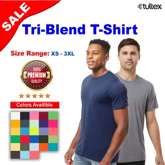 Tultex&reg; Tri-Blend Short Sleeve Crew Neck T-Shirt Mocha Tri Blend {2}