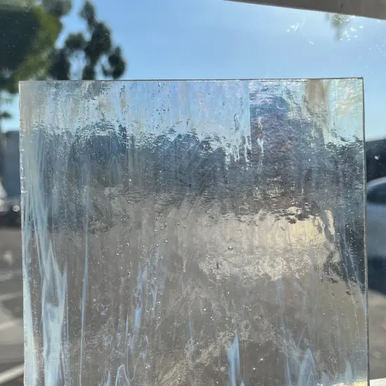 Wissmach COE 96-57 Crystal White Prisma Fusible Glass Sheet {4}