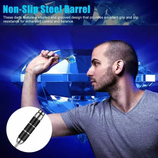 2 Sets(6Pcs) of Steel Tip Darts 22g Professional Dart Set Aluminium Dart Flights {5}