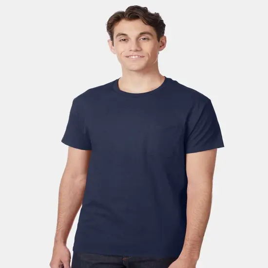 Hanes&reg; Authentic Pocket T-Shirt Deep Royal {7}