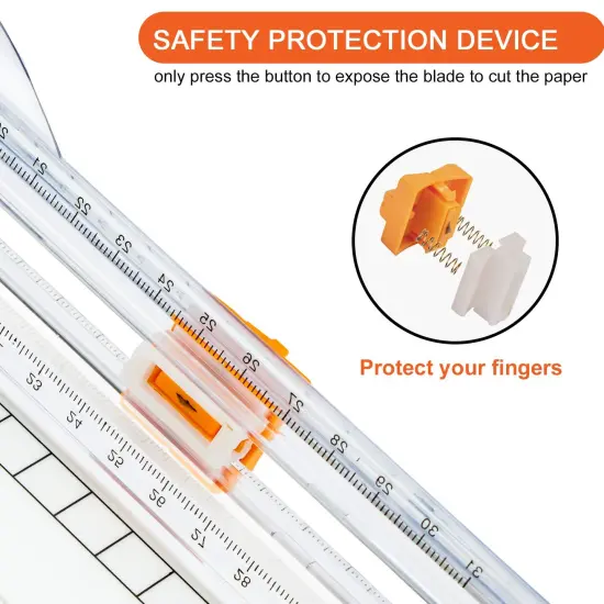 12 Inch Titanium Paper Trimmer Scrapbooking Tool with Automatic Security Safeguard and Side Ruler for A4, Craft Paper, Label, Photo and Cardstock White {6}