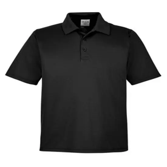 Team&reg; Men's Tall Zone Performance Half Sleeve Collared Neck Polos Black {1}