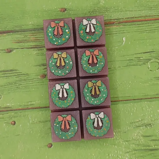 Wreath Wax Melt Snap Bar Silicone Mold {2}