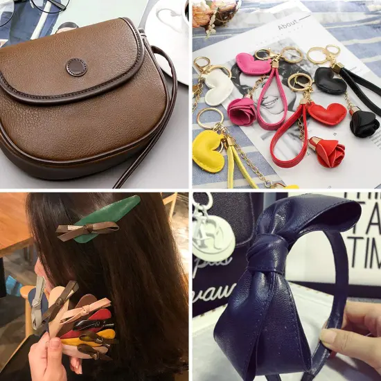 24 Pieces 8"x13.4"(20x34cm) Colored Faux PU Leather Sheets Upholstery Crafts Fabric for Bag Making, Hat Making, Hair Crafts Making, DIY Jewelry Making, Sewing, Shoe Making {3}