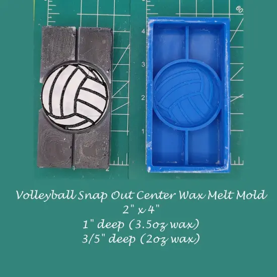Volleyball Snap Out Center Wax Melt Snap Bar Silicone Mold {1}