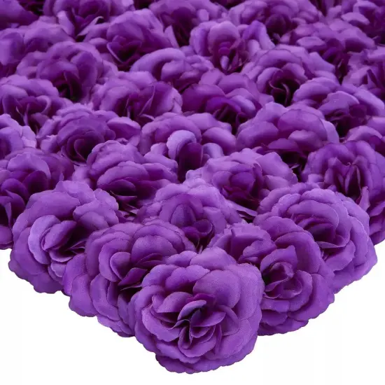 50 Pack Stemless Artificial Silk Roses Purple {1}