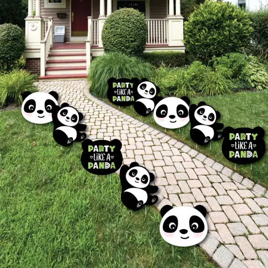 Big Dot of Happiness Party Like a Panda Bear - Lawn Decorations - Outdoor Baby Shower or Birthday Party Yard Decorations - 10 Piece {1}