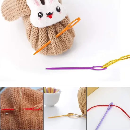 Loom Knit Hook Set, Crochet Needle Hook Kit, 8 Pcs Green Knitting Loom Hooks with 12 Pcs Colorful Plastic Sewing Needles for Knitting Looms Knitting Boards {5}