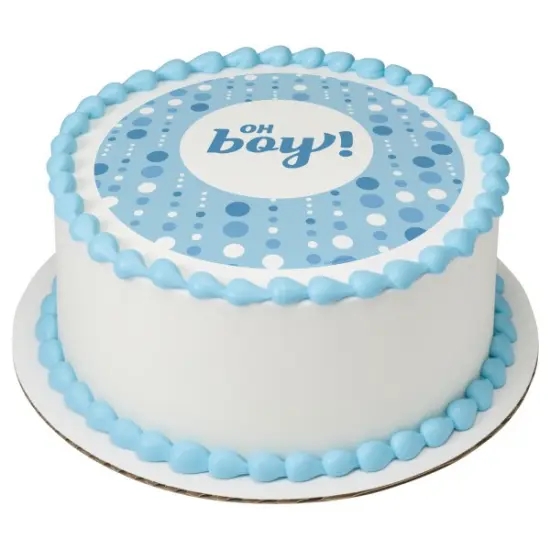 Oh Boy! Edible Cake Topper Image 7.5" Round {1}