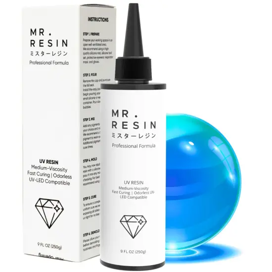 Mr.Resin&trade; Original Craft UV Resin 8.8oz Crystal Clear Hard Type UV Resin for Jewelry Making, Rock Painting & More {1}