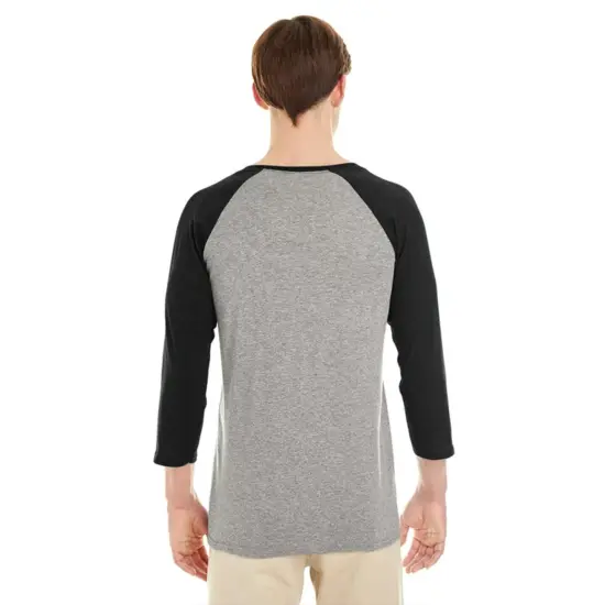 Next Level&reg; Triblend Crewneck Three-Quarter Raglan T-Shirt Tht blu slv-htr wht {6}