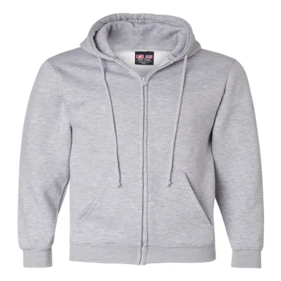 Bayside&reg; USA-Made Full Zip Hooded Sweatshirt Dark Ash {1}