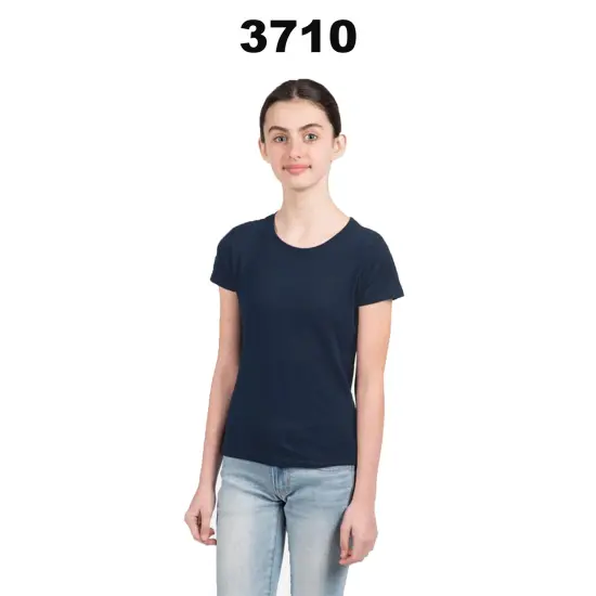 Next Level&reg; Girls Cotton Princess Crewneck Shortsleeve T-Shirt Black {3}