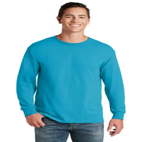Gildan&reg; Heavy Cotton Long Sleeve Crewneck T-Shirt Carolina blue {4}