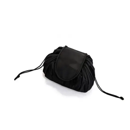DrawstringMakeup Storage Bag Women Portable Travel Black Large Capacity Portables Handbag Storage-Bags Trendy {2}