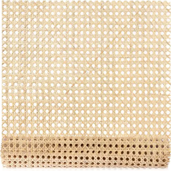 Cane Rattan Webbing Roll, 3.28Ft X 15.8Inch Woven Open Rattan Mesh Natural Rattan Webbing for Caning Projects Star Anise Wide Rattan for DIY Crafts Cabinet Chair Furniture {2}