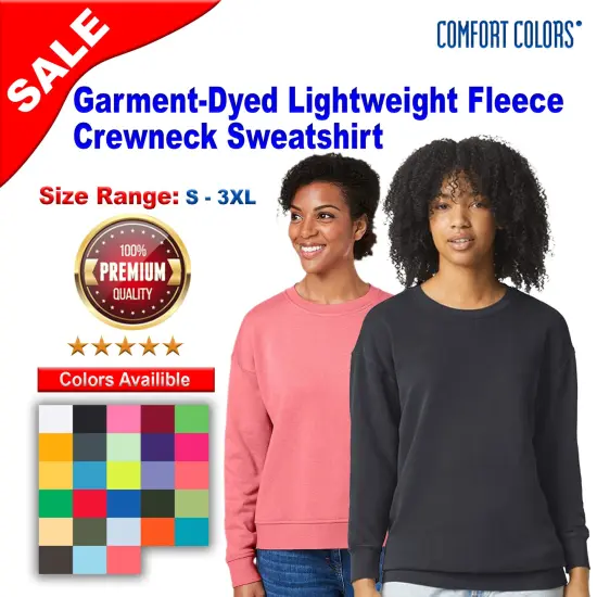 Comfort Colors&reg; Garment Dyed Lightweight Fleece Crewneck Sweatshirt Espresso {2}