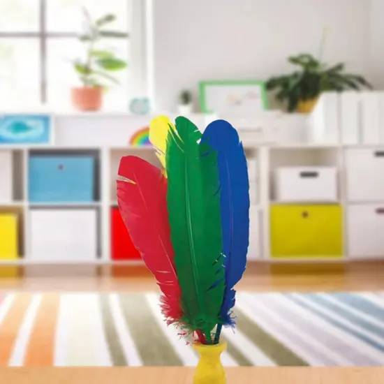 School Smart Long Craft Feather Quills, 10 to 12 Inches, Assorted Colors, Pack of 100 {5}