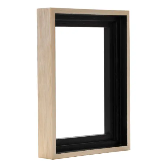 Creative Mark Illusions Floater Frame For 3/4" Deep Canvases - Natural - Set of 6 - For Galleries & Home Decor - Wood Float Frame for Canvas Paintings- Complete Hanging Hardware {3}