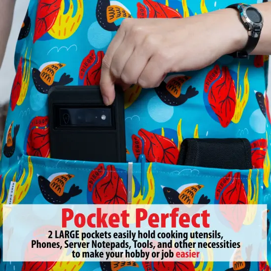 Mabie Swan - Adjustable Apron, Water Resistant, with Pocket, Neck Strap, Long Tie, Ultra Thin and Light Weight (2 Pack) {5}