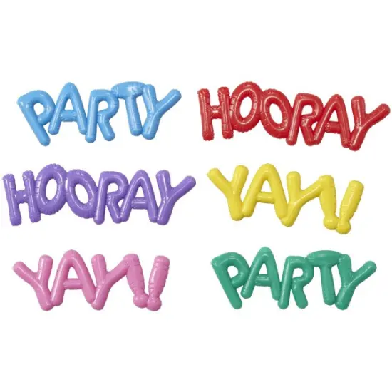 Mini Bright Balloon Words Cupcake Layon 12ct {1}