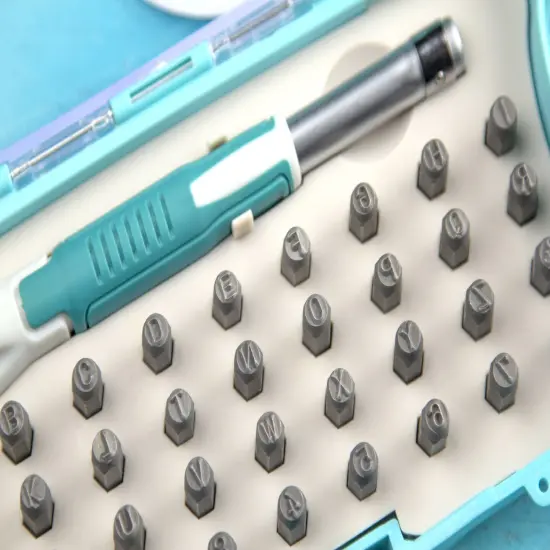 CousinDIY Stamp & Go Metal Stamping Tool Kit-Silver/Teal {4}