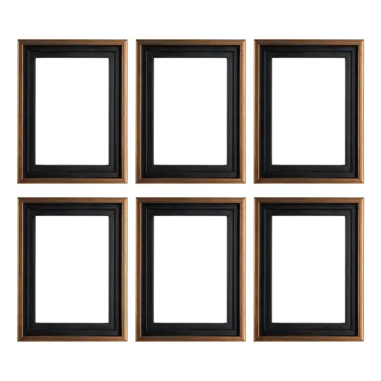 Creative Mark Illusions Floater Canvas Frame, Antique Gold, 3/4 in - Pack of 6, Ideal for Galleries, Artists & Professionals, Frames for Canvas Paintings, Complete Hanging Hardware {1}