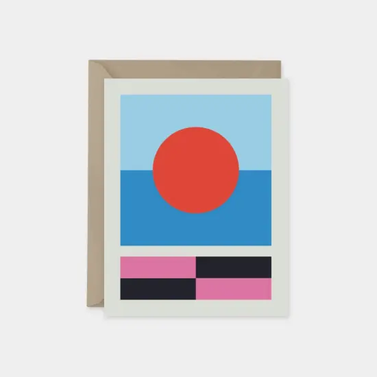 Blue & Red Geo Card, Modern Blank Card, {1}