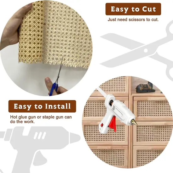 16" X5Ft Natural Rattan Cane Webbing, Woven Open Mesh Cane Net Roll for DIY Caning Furniture Decor Projects: Chair, Cabinet, Ceiling and Door(59X17 In) {5}