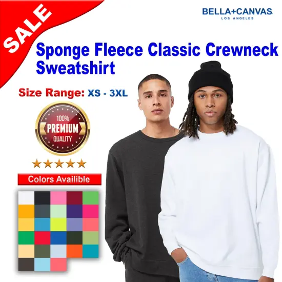 BELLA + CANVAS&reg; Sponge Fleece Classic Crewneck Sweatshirt Dark grey heather {2}