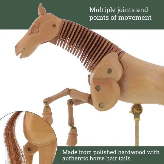 Wooden 16" Horse Artist Drawing Manikin Articulated Mannequin {3}