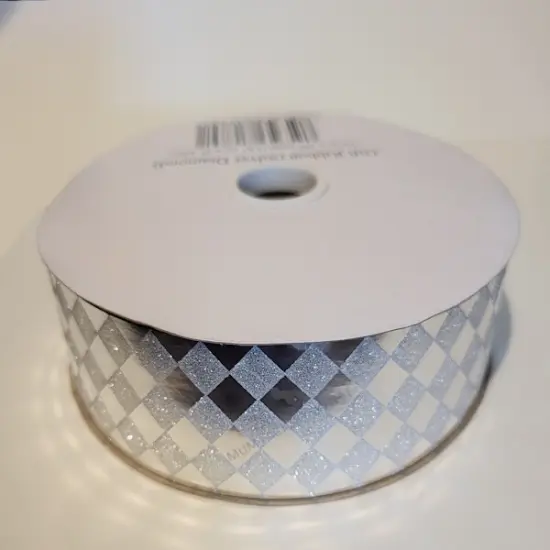 1 1/2 Diamond Pattern Dust Silver Ribbon 100 yards {1}