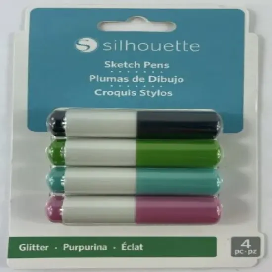 Silhouette Sketch Pens 4 Pack Glitter (Black Body) SILH-PEN-GL-3T {4}
