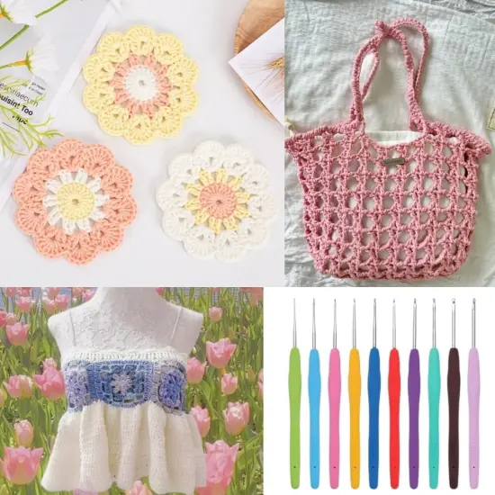 10Pcs Crochet Hooks Set,Small Crochet Hooks,Lace Crochet Hooks Set,Ergonomic Handle Lace Crochet Hooks Set for Arthritic Hands (0.6Mm-2.75Mm） Multicolored {7}