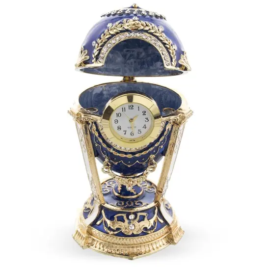1900 Cockerel Royal Imperial Easter Egg in Blue {6}