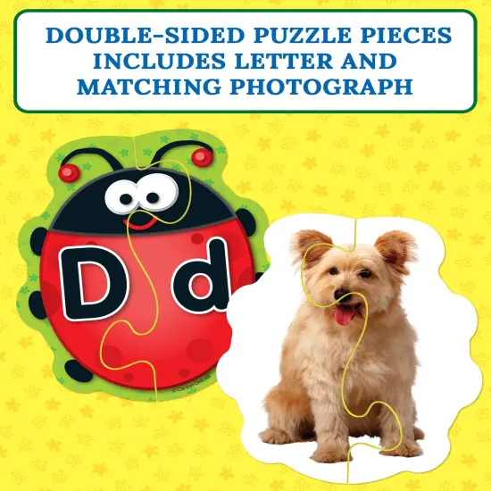 Carson Dellosa Lady Bug Letters Game, 26 2-Sided Ladybugs and Leaves Alphabet Puzzle, abc Kindergarten and Preschool Learning Activities for Toddlers Ages 4+ {3}