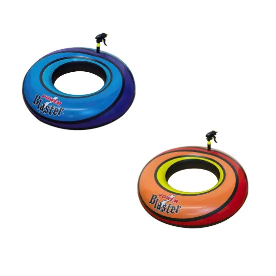 Swim Central Set of 2 Blue and Orange Inflatable Power Blaster Inner Tubes, 40-Inch {1}