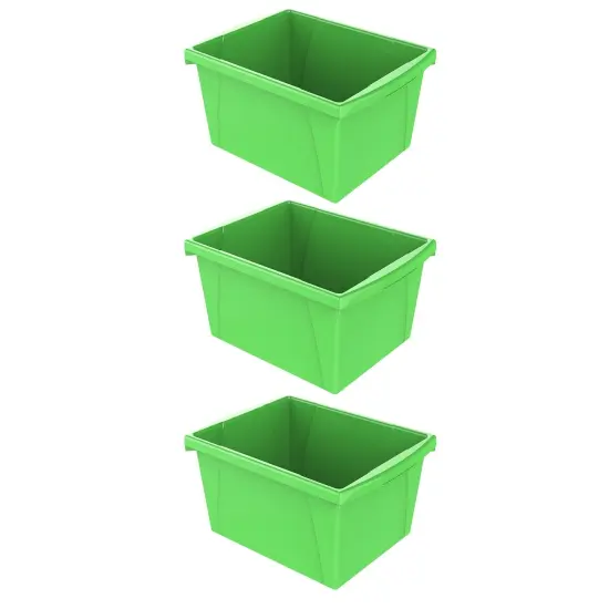 Small Classroom Storage Bin, Green, Pack of 3 {1}