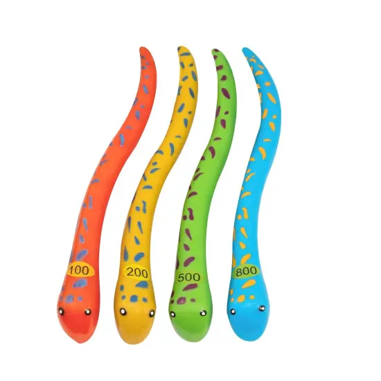 Swim Central Set of 4 Vibrantly Colored Fun Moray Eel Diving Point Sticks Swimming Pool Toys 10'' Multi {5}