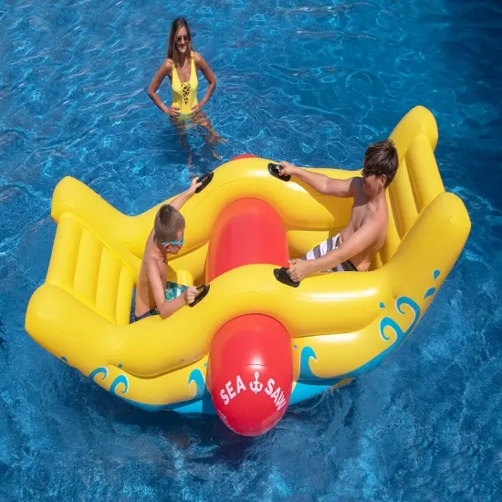Swim Central 90" Inflatable Yellow and Red Water Sports Sea-Saw Rocker Swimming Pool Toy {3}