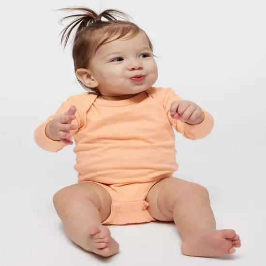 Rabbit Skins&reg; Infant Fine Jersey Long Sleeve Bodysuit Heather {7}