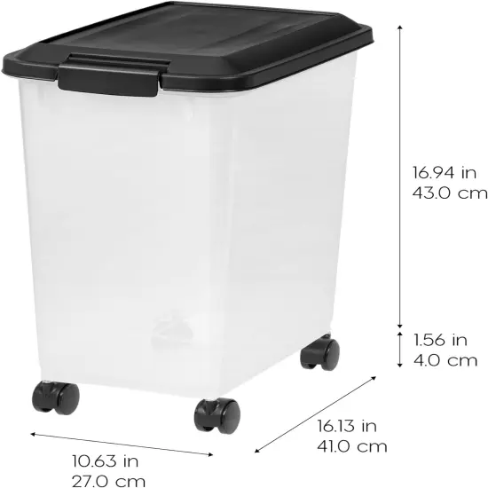 IRIS Airtight Pet Food Storage Containers with Attachable Casters {3}