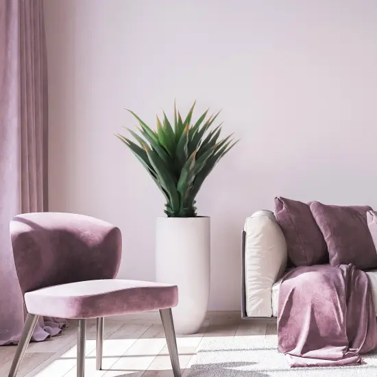 Elegant 37.4-Inch Faux Agave Plant with 33 Lifelike Leaves in Modern Pot - Ideal for Home and Office Decor, Floral Home by Artificial Flowers {6}