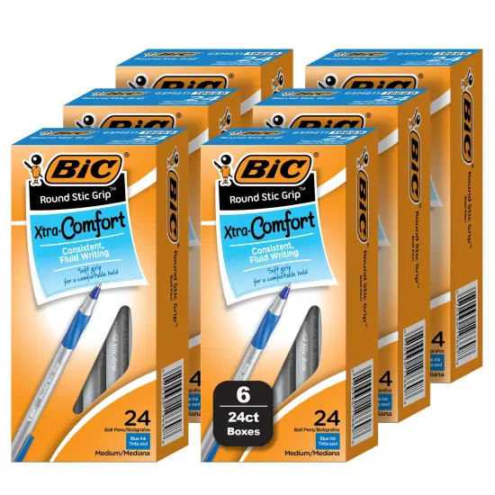 BIC Round Stic Xtra Life Blue Ballpoint Pens, Medium Point (1.0mm), 144-Count Pack of Bulk Pens, No. 1 Selling Ballpoint Pens {2}