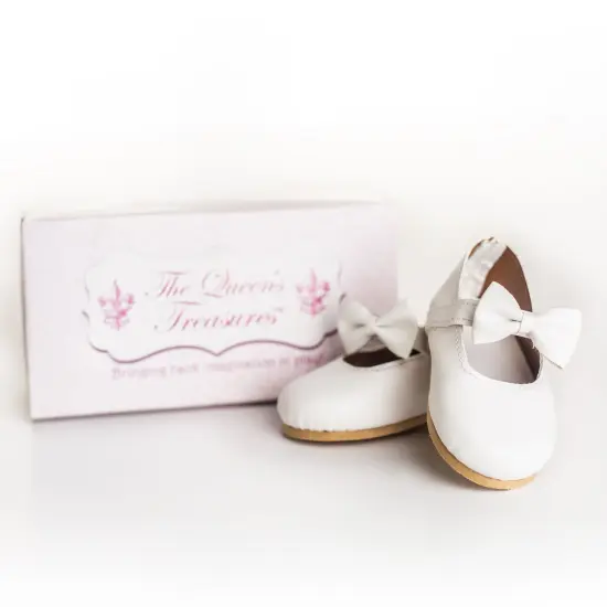 The Queen's Treasures 18 Inch Doll White Dress Shoes with Bow Detail {3}