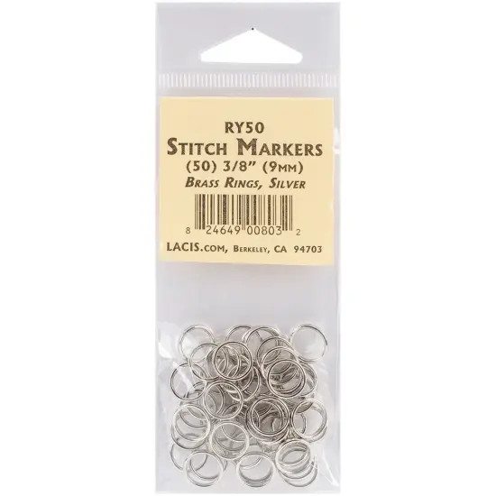 Lacis Brass Ring Stitch Markers-3/8" 50/Pkg {1}