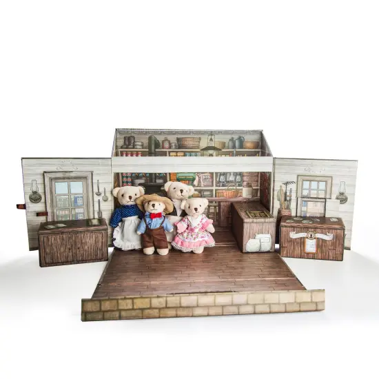 The Queens Treasures My First Little House 18 Pc Oleson's Bear Family and Shop {2}
