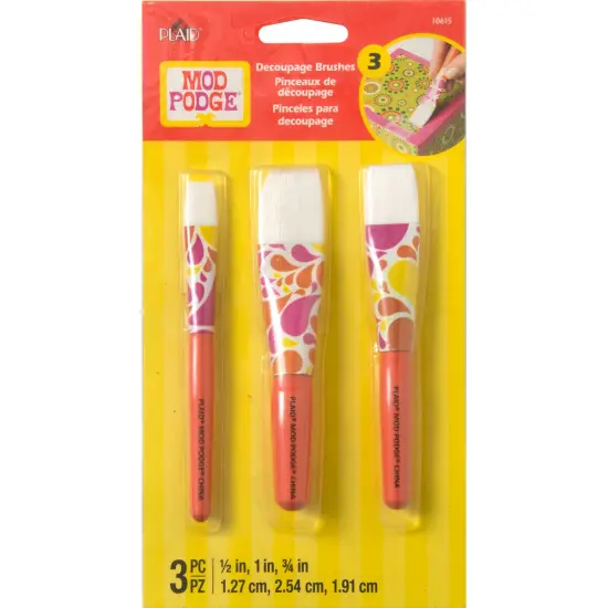 Plaid Mod Podge Short Handle Brush Set 3/Pkg {1}