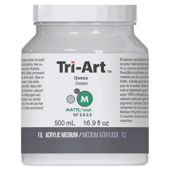 Tri-Art Acrylic White Gesso - White, 500 ml {1}